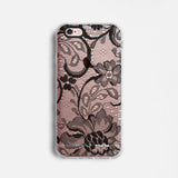Lace clear printed iPhone case C001