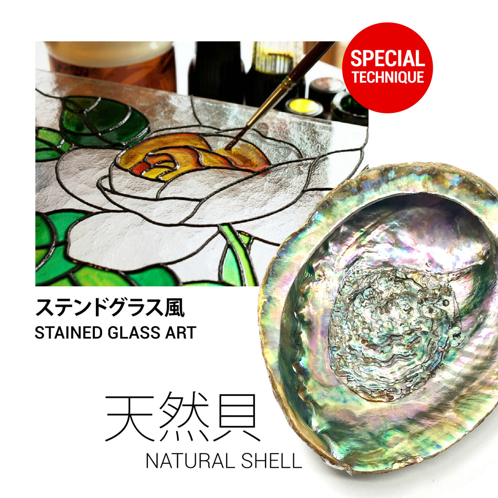 Natural shell stained glass floral iPhone case - Decouart
