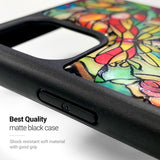 Natural shell stained glass floral iPhone case - Decouart