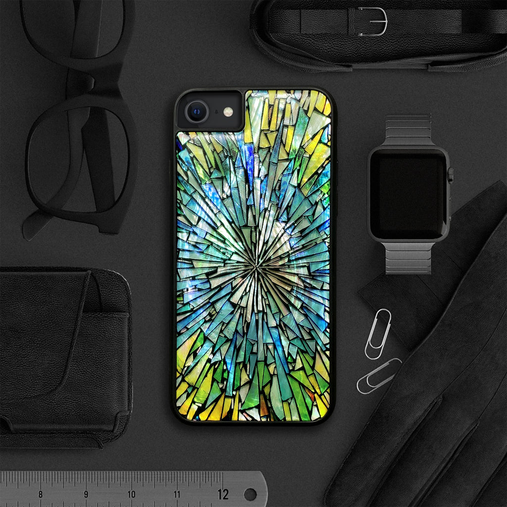 Natural shell stained glass style iPhone case - Decouart