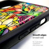 Natural shell stained glass floral iPhone case - Decouart