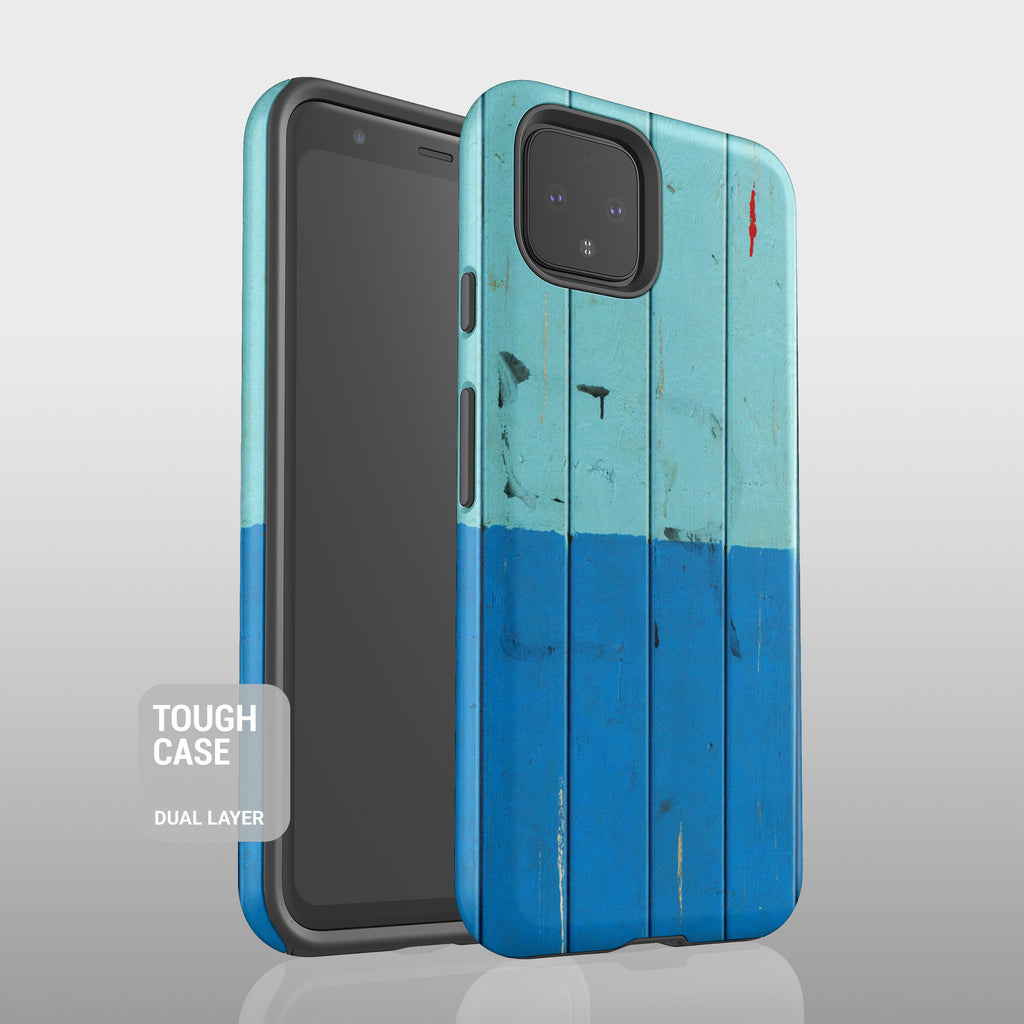 Blue wood grain stripes Google Pixel case S008 - Decouart