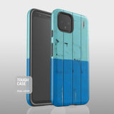 Blue wood grain stripes Google Pixel case S008 - Decouart