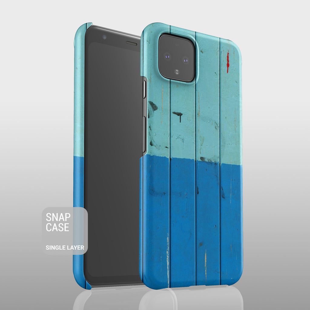 Blue wood grain stripes Google Pixel case S008 - Decouart