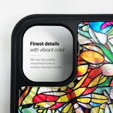 Natural shell stained glass floral iPhone case - Decouart