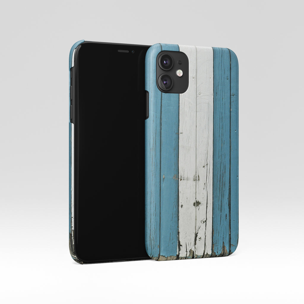 Blue white wood iPhone 16 case - Decouart
