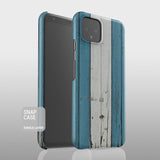 Blue white wood grain stripes Google Pixel case S010 - Decouart
