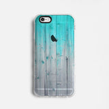 Mint wood clear printed iPhone case S011