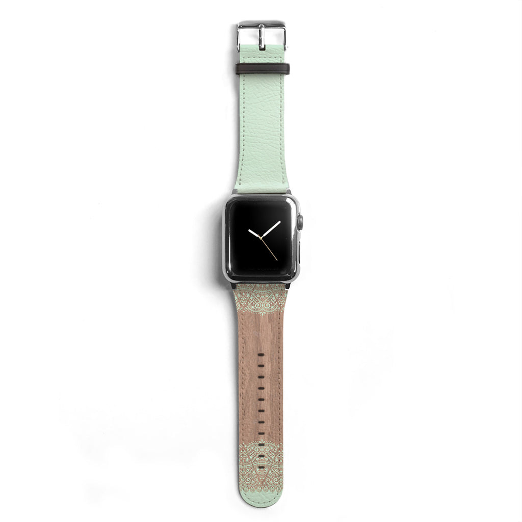 Lace wood Designer Apple watch band S016 - Decouart