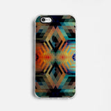 Colourful geometric clear printed iPhone case S018