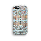 Mint floral door texture iPhone 11 case S135 - Decouart