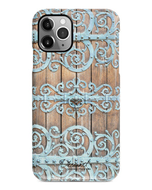 Mint floral door texture iPhone 11 case S135 - Decouart