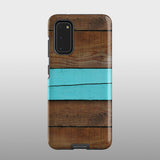 Mint stripe wood Samsung case S460B