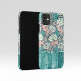 Mint wood floral iPhone 16 case S553 - Decouart