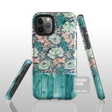Mint wood floral iPhone 16 case S553 - Decouart