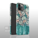 Mint wood floral iPhone 16 case S553 - Decouart