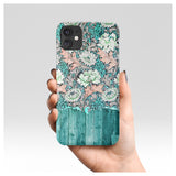 Mint wood floral iPhone 14 case S553