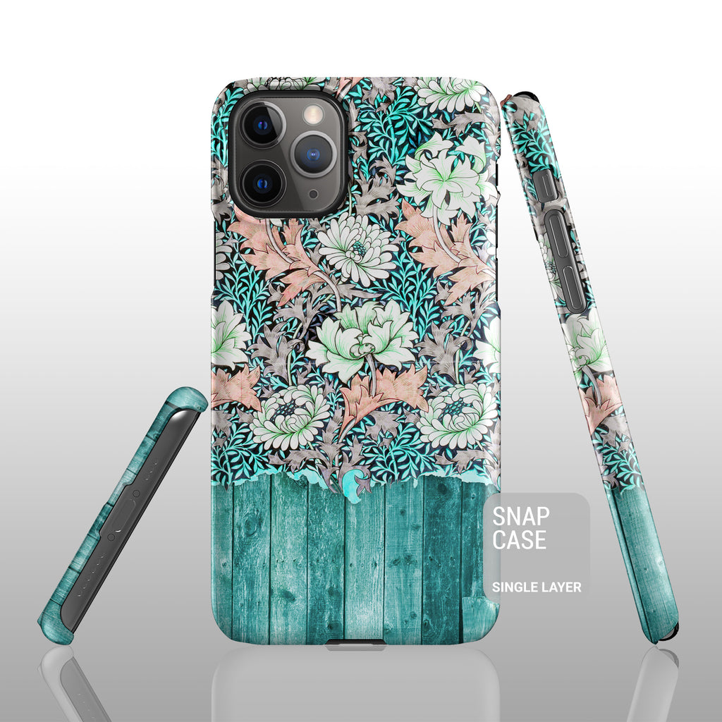 Mint wood floral iPhone 16 case S553 - Decouart