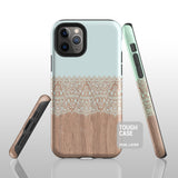 Mint lace wood iPhone 12 case S633 - Decouart