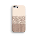 Cream lace wood iPhone 12 case S634 - Decouart