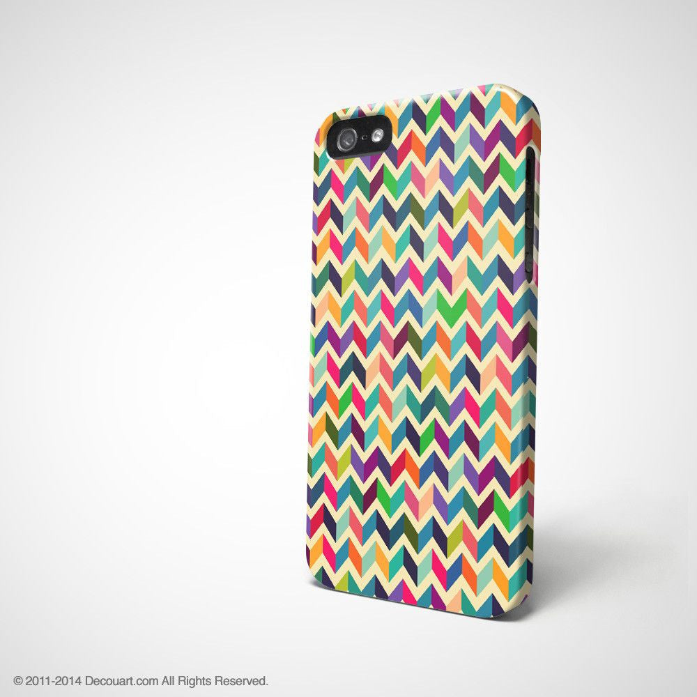 Colourful chevron iPhone 12 case S672 - Decouart