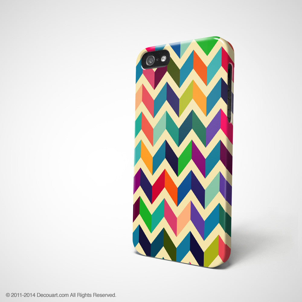 Colourful chevron iPhone 12 case S673 - Decouart