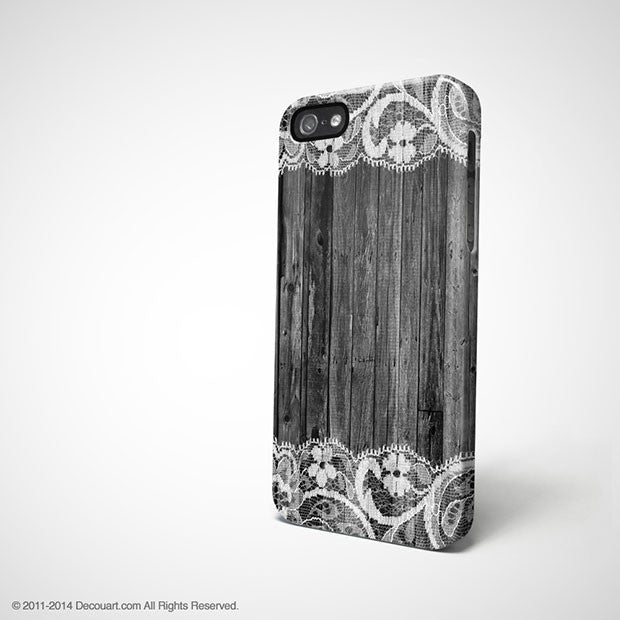 Black wood lace iPhone 12 case S674 - Decouart