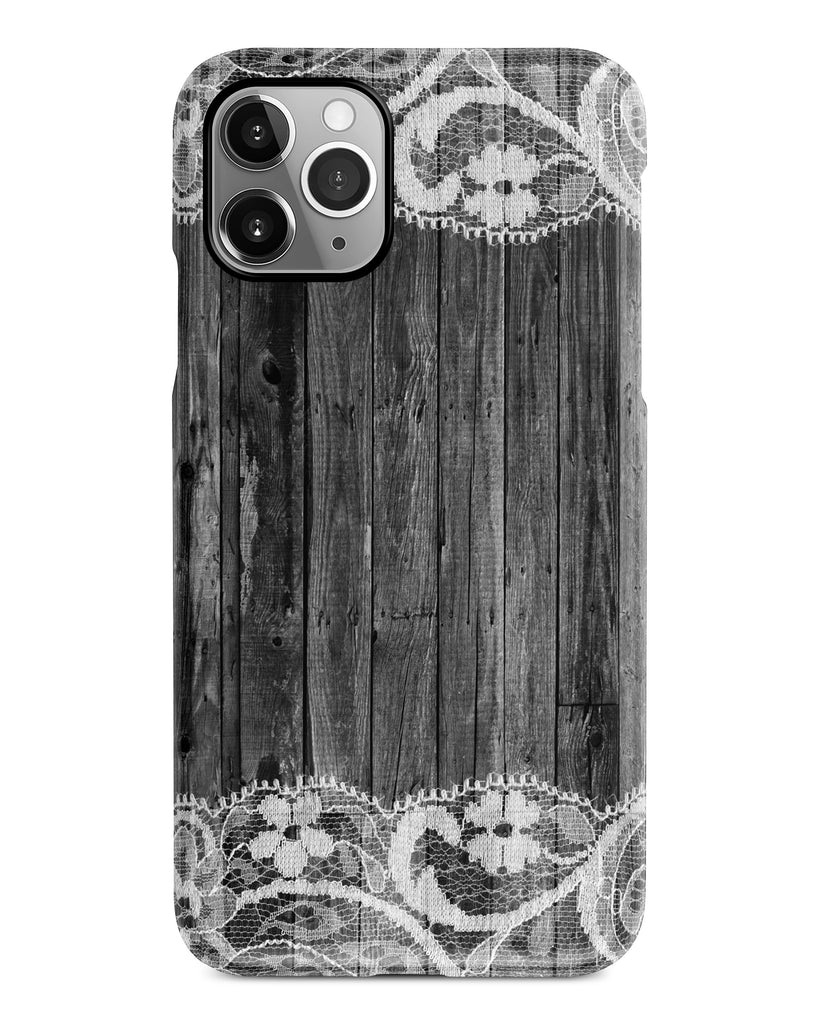 Black wood lace iPhone 12 case S674 - Decouart