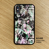 Natural shell black floral iPhone case - Decouart