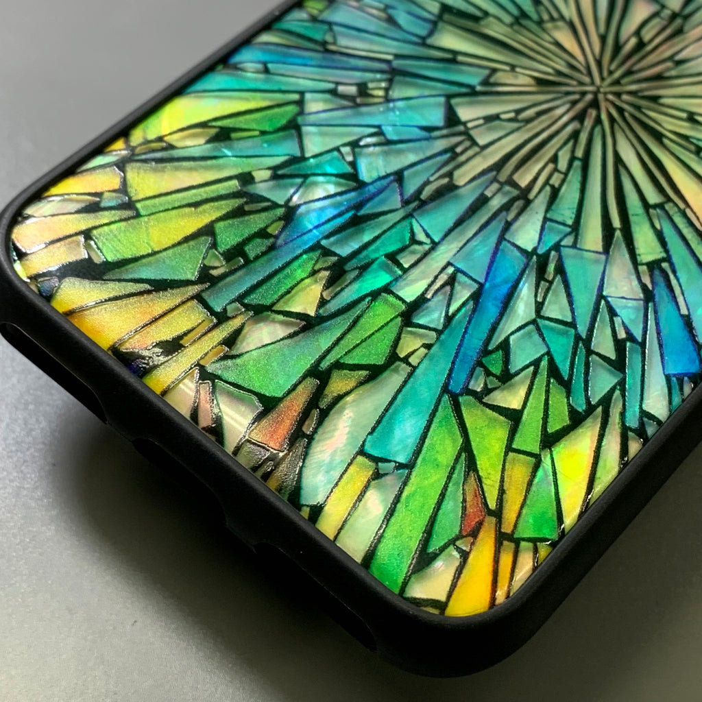 Natural shell stained glass style iPhone case - Decouart