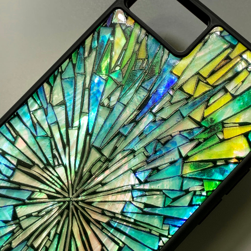 Natural shell stained glass style iPhone case - Decouart
