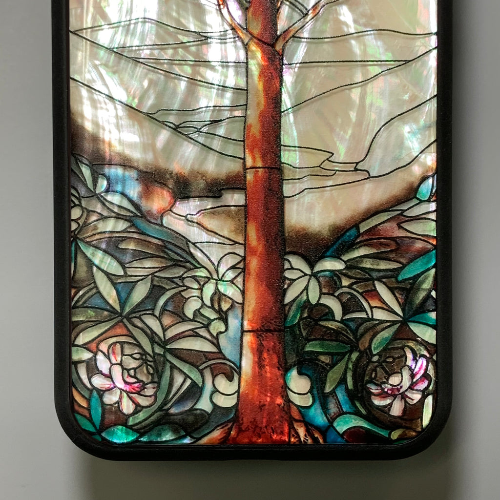 Natural shell stained glass style tree of life iPhone case - Decouart