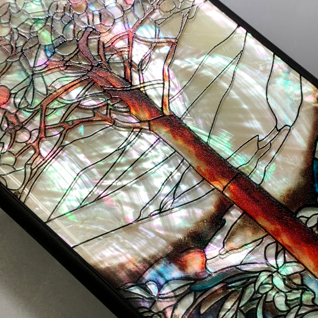 Natural shell stained glass style tree of life iPhone case - Decouart