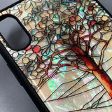 Natural shell stained glass style tree of life iPhone case - Decouart