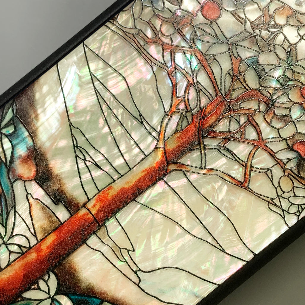 Natural shell stained glass style tree of life iPhone case - Decouart