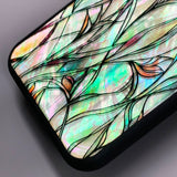 Natural shell stained glass floral iPhone case - Decouart