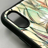 Natural shell stained glass floral iPhone case - Decouart