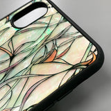 Natural shell stained glass floral iPhone case - Decouart