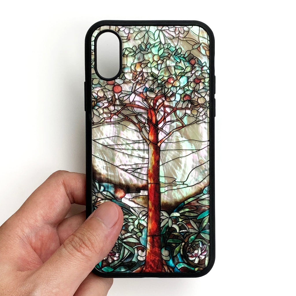 Natural shell stained glass style tree of life iPhone case - Decouart