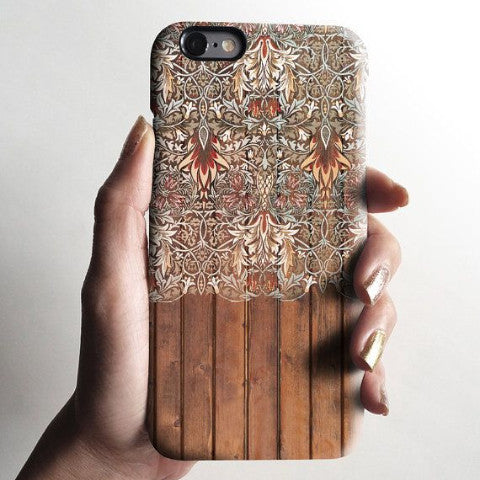 Floral wood iPhone 12 case S573 - Decouart