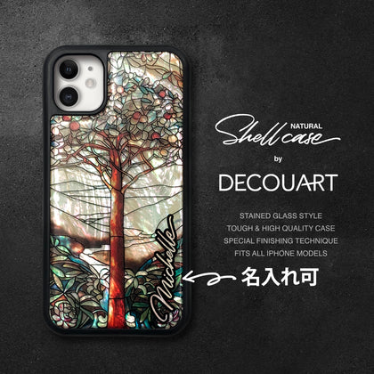 Natural shell stained glass style tree of life iPhone case - Decouart