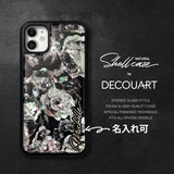 Natural shell black floral iPhone case