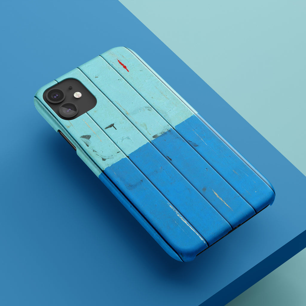 Blue wood iPhone case