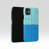 Blue wood iPhone case