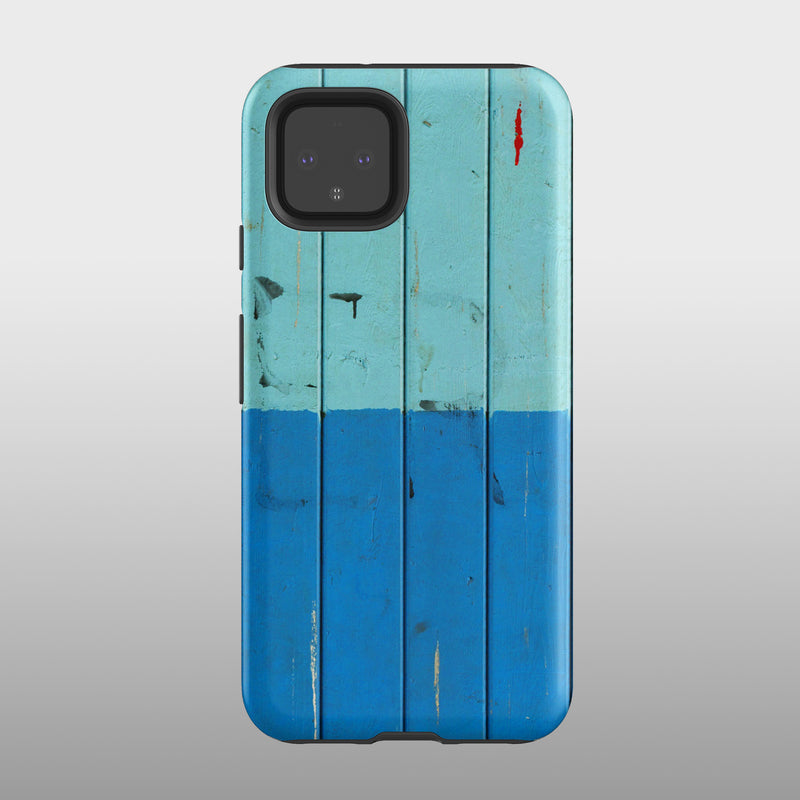 Blue wood grain stripes Google Pixel case S008 - Decouart