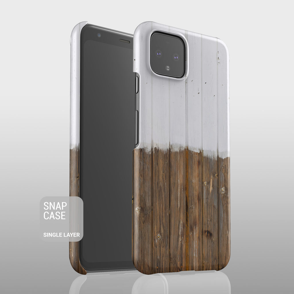 White wood grain stripes Google Pixel case S009