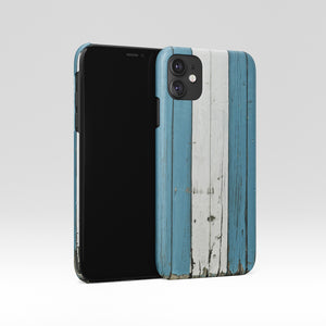 Blue white wood iPhone 16 case - Decouart