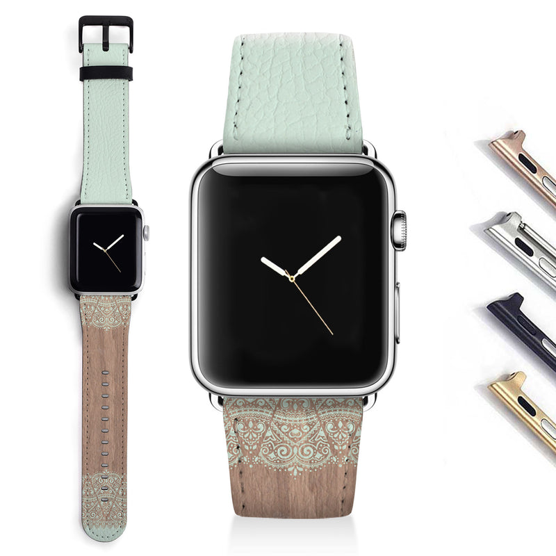 Lace wood Designer Apple watch band S016 - Decouart