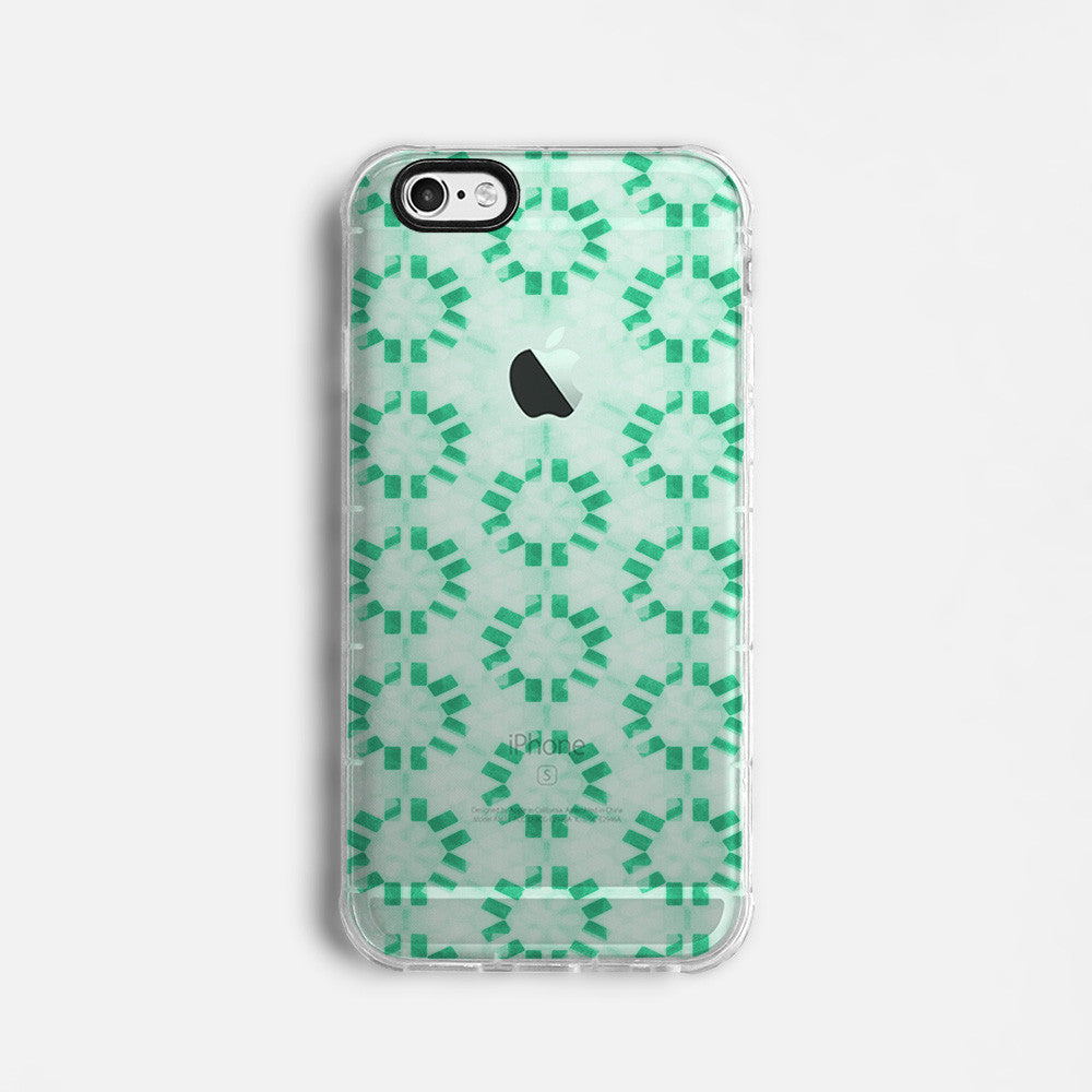 Mint floral clear printed iPhone 11 case S019 - Decouart