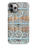 Mint floral door texture iPhone 14 case S145